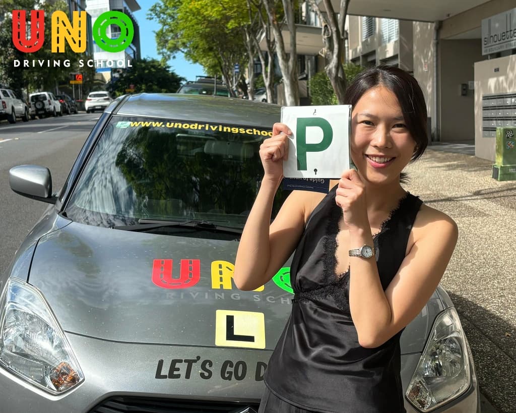 Happy student passing driving test